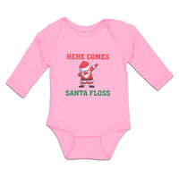 Long Sleeve Bodysuit Baby Here Comes Santa Floss Dancing Boy & Girl Clothes - Cute Rascals