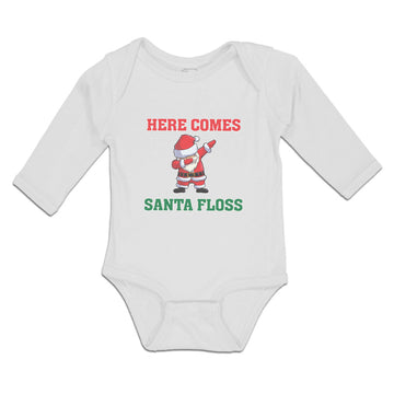 Long Sleeve Bodysuit Baby Here Comes Santa Floss Dancing Boy & Girl Clothes