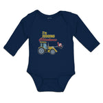 Long Sleeve Bodysuit Baby I'M Digging Christmas with Construction Vehicle Cotton