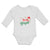 Long Sleeve Bodysuit Baby Merry Bright with Christmas Santa Cap Cotton