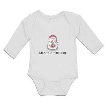 Long Sleeve Bodysuit Baby Merry Christmas Snow Doll on Cap Boy & Girl Clothes
