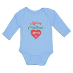Long Sleeve Bodysuit Baby Merry Christmas Mommy Love Heart Boy & Girl Clothes