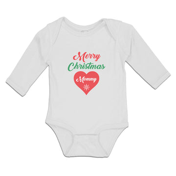 Long Sleeve Bodysuit Baby Merry Christmas Mommy Love Heart Boy & Girl Clothes