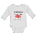 Long Sleeve Bodysuit Baby My First Holiday Jack in Tenerife with Crab Sealife