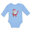Long Sleeve Bodysuit Baby Christmas Santa Claus with Gift Box Wishing Everyone