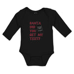 Long Sleeve Bodysuit Baby Santa Did You Get My Text Boy & Girl Clothes Cotton