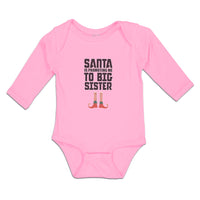 Long Sleeve Bodysuit Baby Santa Is Promoting Me to Big Sister Boy & Girl Clothes
