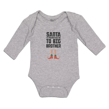 Long Sleeve Bodysuit Baby Santa Is Promoting Me to Big Brother Cotton