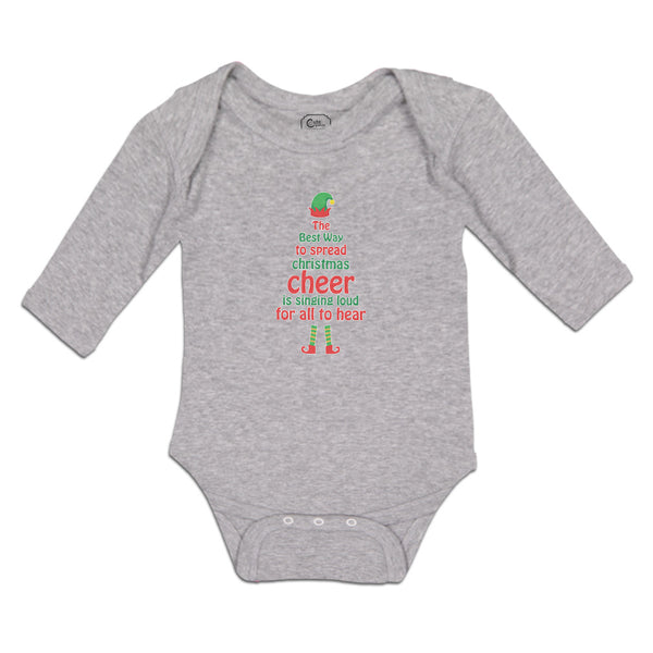 Long Sleeve Bodysuit Baby Way Spread Christmas Cheer Singing Loud Hear Cotton