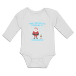 Long Sleeve Bodysuit Baby When I Think About You I Touch My Elf with Santa