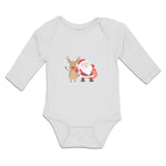 Long Sleeve Bodysuit Baby Santa Is Coming with Deer Boy & Girl Clothes Cotton