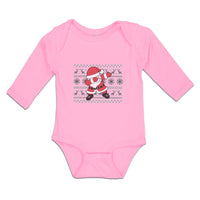 Long Sleeve Bodysuit Baby Santa Claus Dab Dance Pose Style Boy & Girl Clothes