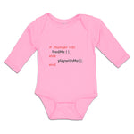 Long Sleeve Bodysuit Baby If (Hunger 0Feedme();Else Playwithme();End Cotton