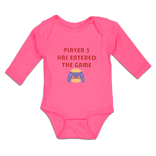 Long Sleeve Bodysuit Baby Player 3 Has Entered The Game with Joystick Cotton