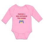 Long Sleeve Bodysuit Baby Player 3 Has Entered The Game with Joystick Cotton