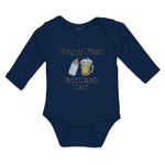 Long Sleeve Bodysuit Baby Happy Father's Beer Glass Feeding Bottle Cotton - Cute Rascals