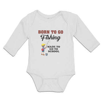 Long Sleeve Bodysuit Baby Born Go Fishing Made School Boy Net Hat Bag Cotton