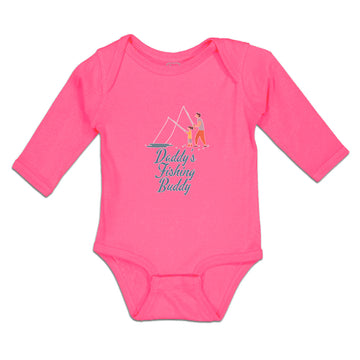 Long Sleeve Bodysuit Baby Daddy's Fishing Buddy Father Daughter Net Cotton