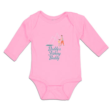 Long Sleeve Bodysuit Baby Daddy's Fishing Buddy Father Daughter Net Cotton