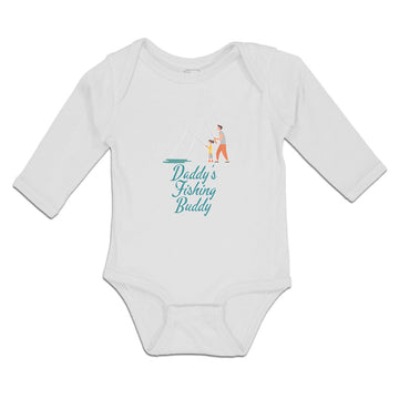 Long Sleeve Bodysuit Baby Daddy's Fishing Buddy Father Daughter Net Cotton