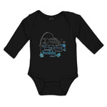 Long Sleeve Bodysuit Baby Daddy's Fishing Buddy Fish with Fishing Net Cotton - Cute Rascals