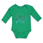 Long Sleeve Bodysuit Baby Daddy's Fishing Buddy Fish with Fishing Net Cotton - Cute Rascals