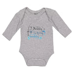 Long Sleeve Bodysuit Baby Daddy's Fishing Buddy Fish with Fishing Net Cotton - Cute Rascals