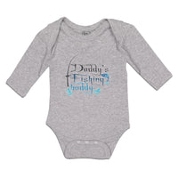 Long Sleeve Bodysuit Baby Daddy's Fishing Buddy Fish with Fishing Net Cotton - Cute Rascals