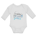 Long Sleeve Bodysuit Baby Daddy's Fishing Buddy Fish with Fishing Net Cotton - Cute Rascals