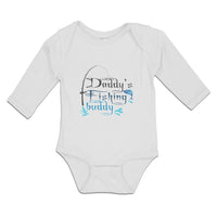 Long Sleeve Bodysuit Baby Daddy's Fishing Buddy Fish with Fishing Net Cotton - Cute Rascals