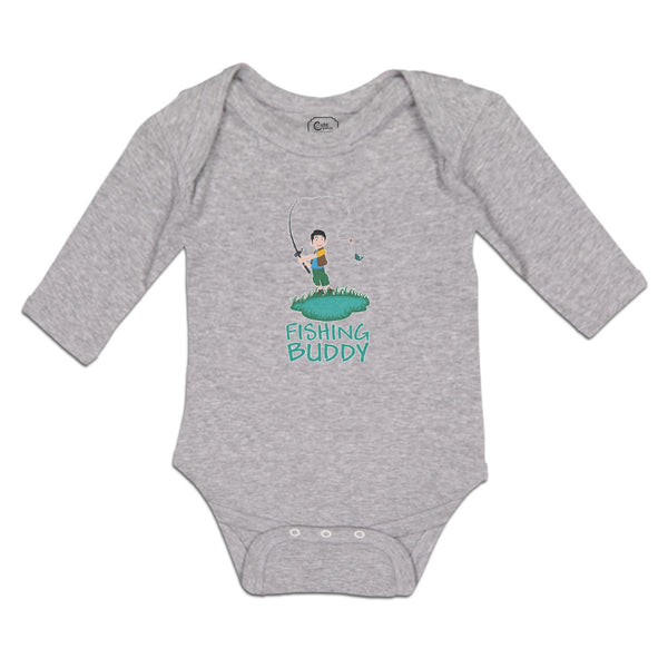 Long Sleeve Bodysuit Baby Fishing Buddy Boy with Fishing Net and Fish Cotton - Cute Rascals