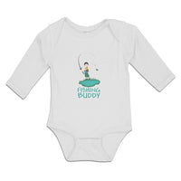 Long Sleeve Bodysuit Baby Fishing Buddy Boy with Fishing Net and Fish Cotton - Cute Rascals