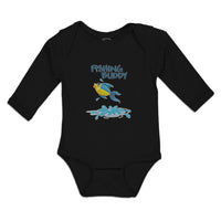 Long Sleeve Bodysuit Baby Fishing Buddy Fish in Water and Jumping Cotton - Cute Rascals