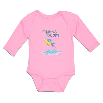 Long Sleeve Bodysuit Baby Fishing Buddy Fish in Water and Jumping Cotton