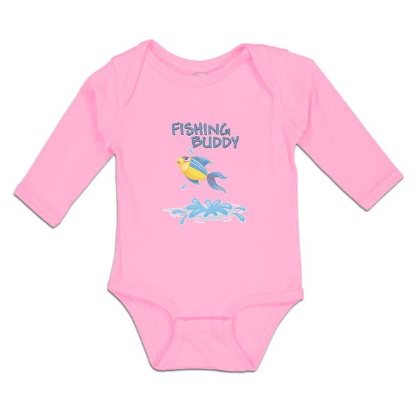 Long Sleeve Bodysuit Baby Fishing Buddy Fish in Water and Jumping Cotton - Cute Rascals