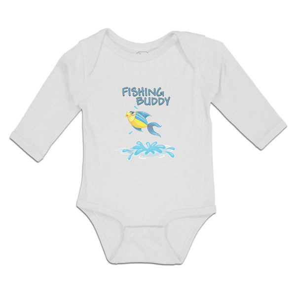 Long Sleeve Bodysuit Baby Fishing Buddy Fish in Water and Jumping Cotton - Cute Rascals