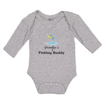 Long Sleeve Bodysuit Baby Grandpa's Fishing Buddy with Jumping Fish and Water - Cute Rascals