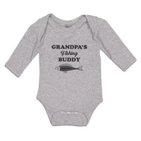 Long Sleeve Bodysuit Baby Grandpa's Fishing Buddy with Fish Boy & Girl Clothes - Cute Rascals