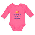 Long Sleeve Bodysuit Baby Papaw's Little Fishin' Buddy Boy & Girl Clothes Cotton