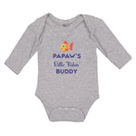 Long Sleeve Bodysuit Baby Papaw's Little Fishin' Buddy Boy & Girl Clothes Cotton