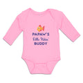 Long Sleeve Bodysuit Baby Papaw's Little Fishin' Buddy Boy & Girl Clothes Cotton