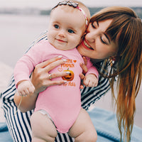 Long Sleeve Bodysuit Baby Cutest Pumpkin in The Patch Smile Face and Hearts - Cute Rascals