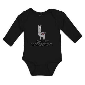 Long Sleeve Bodysuit Baby Happy Llamakkah Domestic Animal Alpacas Cotton