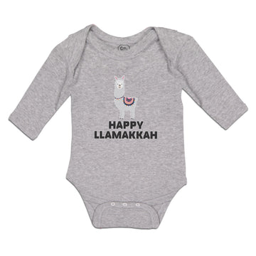 Long Sleeve Bodysuit Baby Happy Llamakkah Domestic Animal Alpacas Cotton