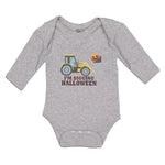 Long Sleeve Bodysuit Baby I'M Digging Halloween Vehicle Smile Face Cotton