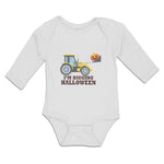 Long Sleeve Bodysuit Baby I'M Digging Halloween Vehicle Smile Face Cotton