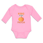Long Sleeve Bodysuit Baby King on The Patch with Pumpkin Vegetable Cotton