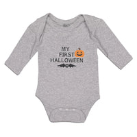 Long Sleeve Bodysuit Baby My First Halloween with Bat Boy & Girl Clothes Cotton