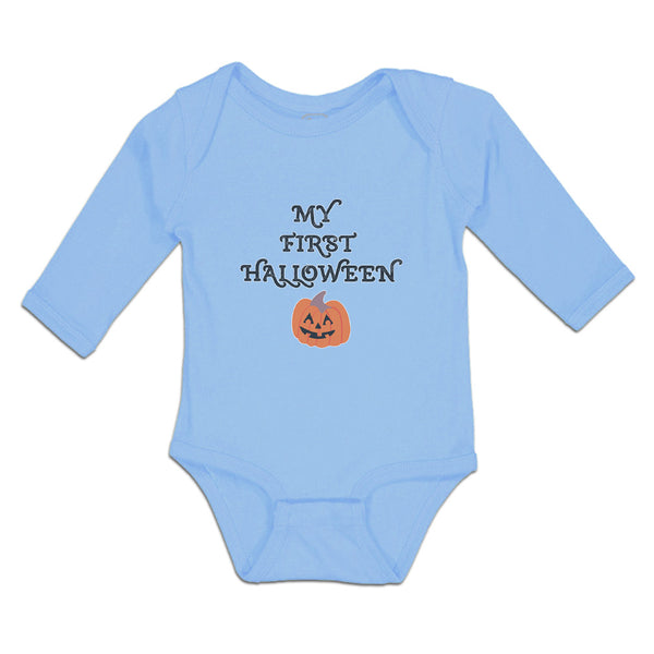Long Sleeve Bodysuit Baby My First Halloween with Funny Face Boy & Girl Clothes