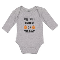 Long Sleeve Bodysuit Baby My First Trick Or Treat with Smile Halloween Cotton